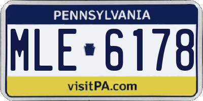 PA license plate MLE6178