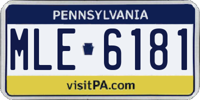 PA license plate MLE6181