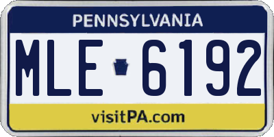 PA license plate MLE6192