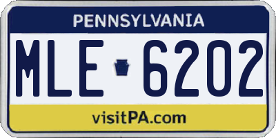PA license plate MLE6202