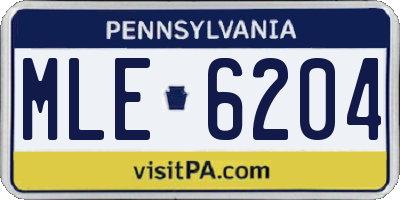 PA license plate MLE6204