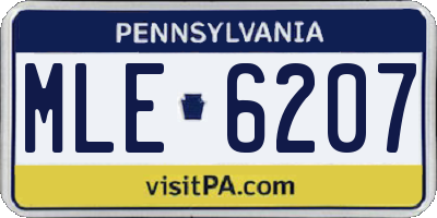 PA license plate MLE6207