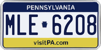 PA license plate MLE6208
