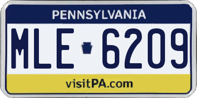 PA license plate MLE6209