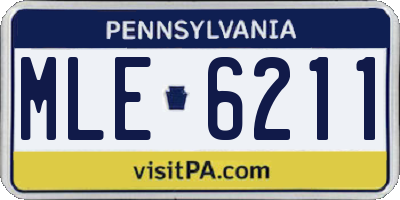 PA license plate MLE6211