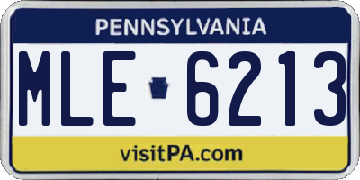 PA license plate MLE6213