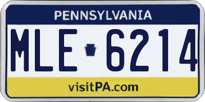PA license plate MLE6214