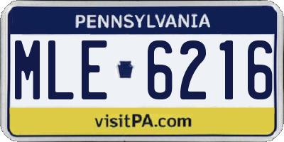 PA license plate MLE6216
