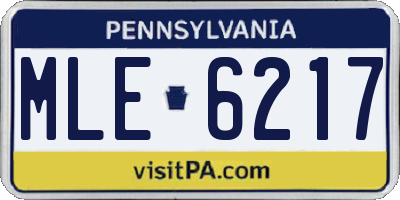 PA license plate MLE6217