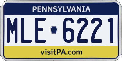 PA license plate MLE6221