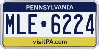 PA license plate MLE6224