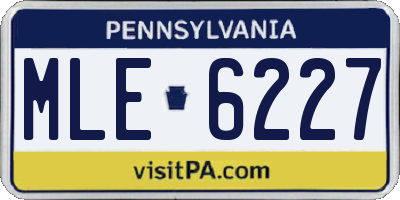 PA license plate MLE6227