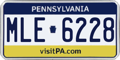 PA license plate MLE6228