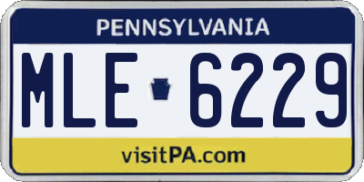 PA license plate MLE6229