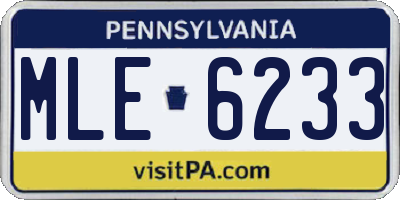 PA license plate MLE6233