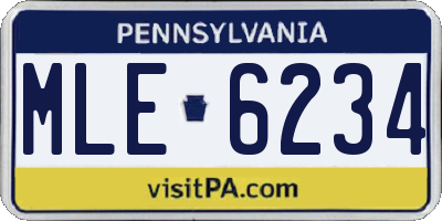 PA license plate MLE6234