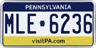 PA license plate MLE6236