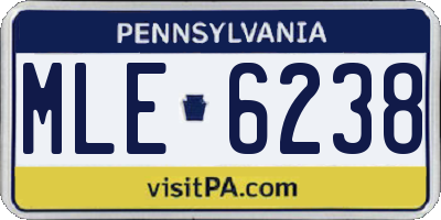 PA license plate MLE6238