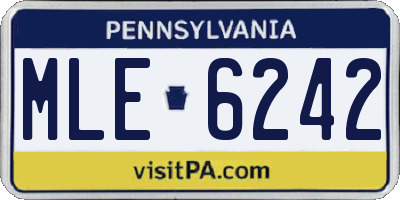 PA license plate MLE6242