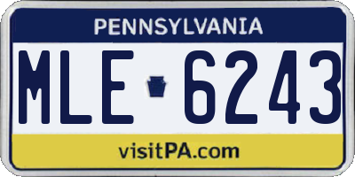 PA license plate MLE6243