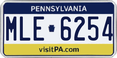 PA license plate MLE6254