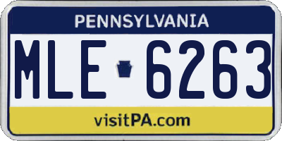 PA license plate MLE6263