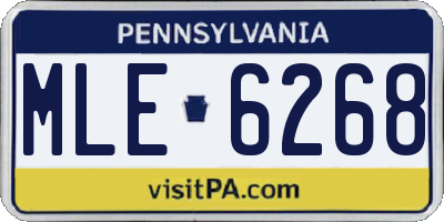 PA license plate MLE6268