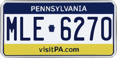 PA license plate MLE6270
