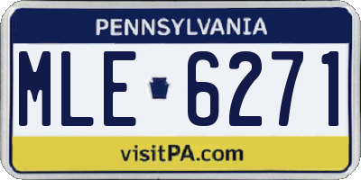 PA license plate MLE6271