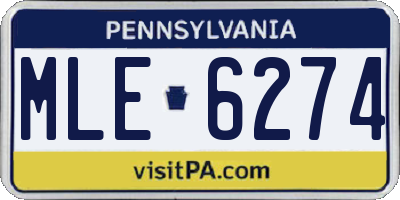 PA license plate MLE6274