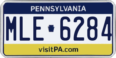 PA license plate MLE6284
