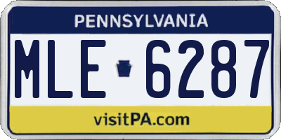 PA license plate MLE6287