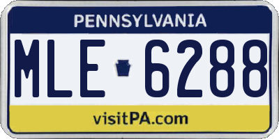PA license plate MLE6288