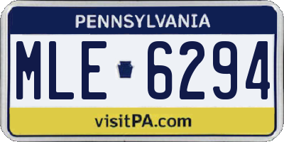 PA license plate MLE6294