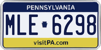 PA license plate MLE6298