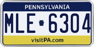 PA license plate MLE6304