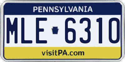 PA license plate MLE6310