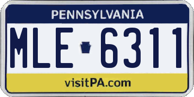 PA license plate MLE6311