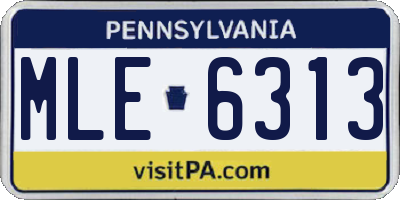 PA license plate MLE6313
