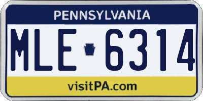 PA license plate MLE6314