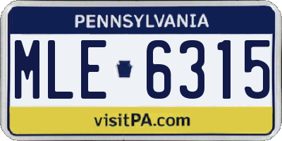 PA license plate MLE6315