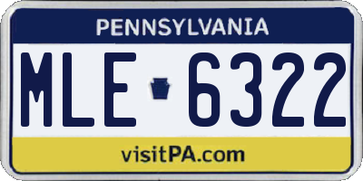 PA license plate MLE6322
