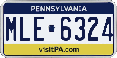 PA license plate MLE6324