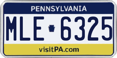 PA license plate MLE6325