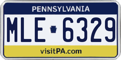 PA license plate MLE6329
