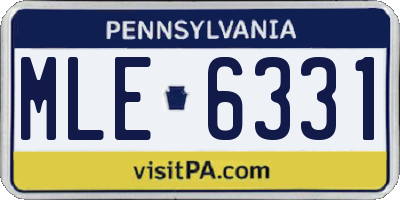 PA license plate MLE6331
