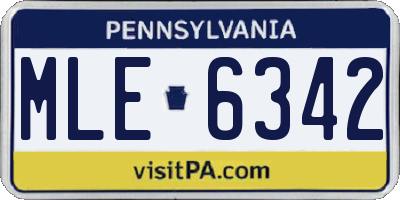 PA license plate MLE6342
