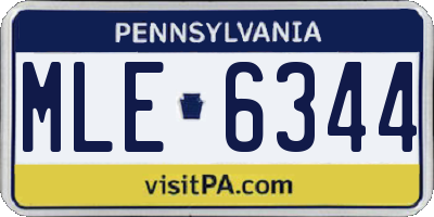 PA license plate MLE6344