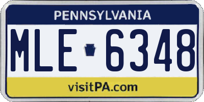 PA license plate MLE6348