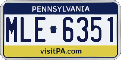 PA license plate MLE6351